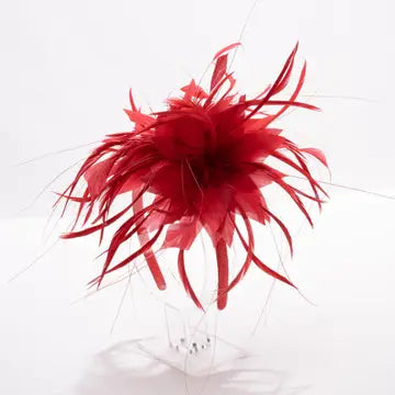 Red Headband w/Feathers