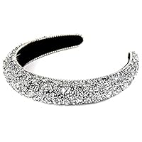 Silver Rhinestone Headband curved